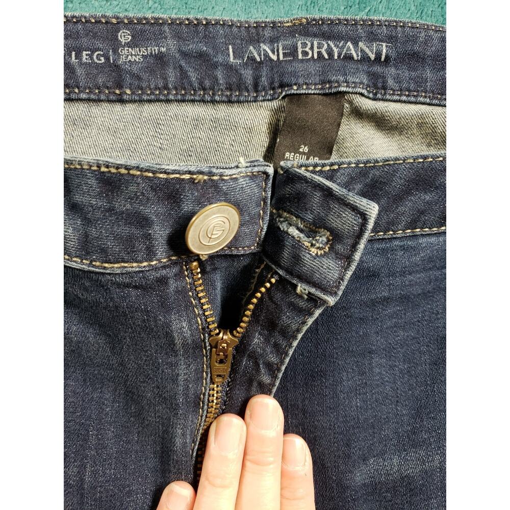 Lane Bryant Jeans Size 26 Women Blue Stretch Denim Ladies Mid Rise Straight - Picture 4 of 11